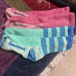 Smartwool Pink and Blue Striped Socks